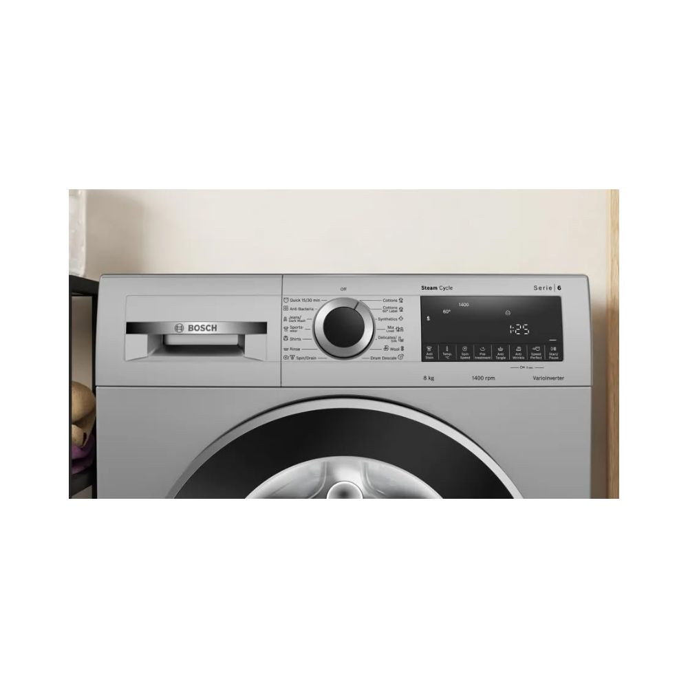 BOSCH 8 kg Fully Automatic Front Load Washing Machine with In-built Heater Silver WGA1340SIN