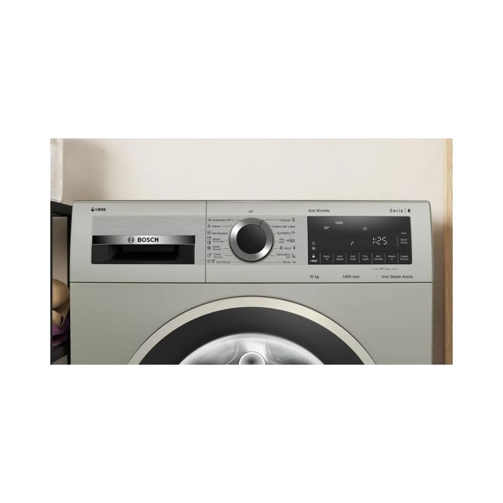 Bosch Series 8 washing machine front loader 10 kg Silver inox WGA254AXIN