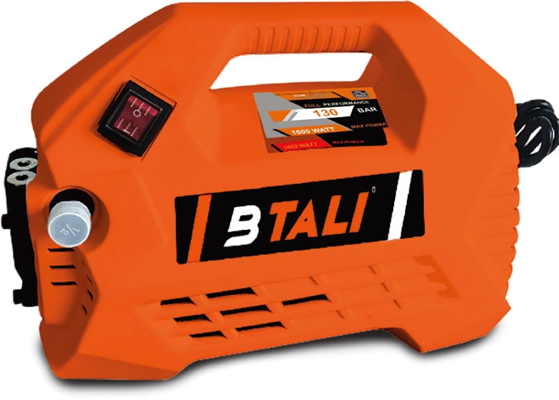 BTALI High Pressure Washer 1600 Watt 130 Bar with Hydraulic Outlet Hose and Heavy Gun Pressure Washer