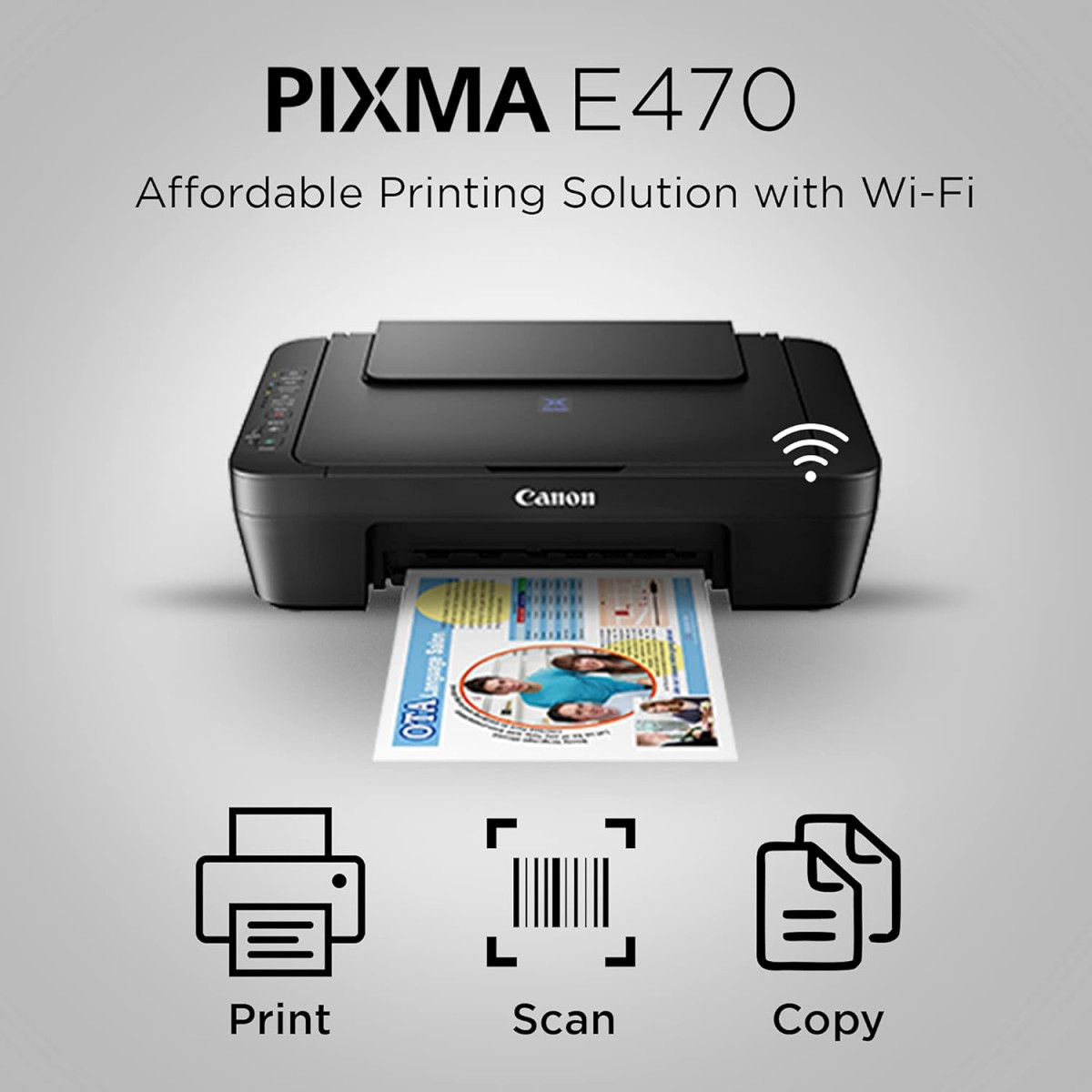 Canon Pixma E470 All-in-One Inkjet Printer Black