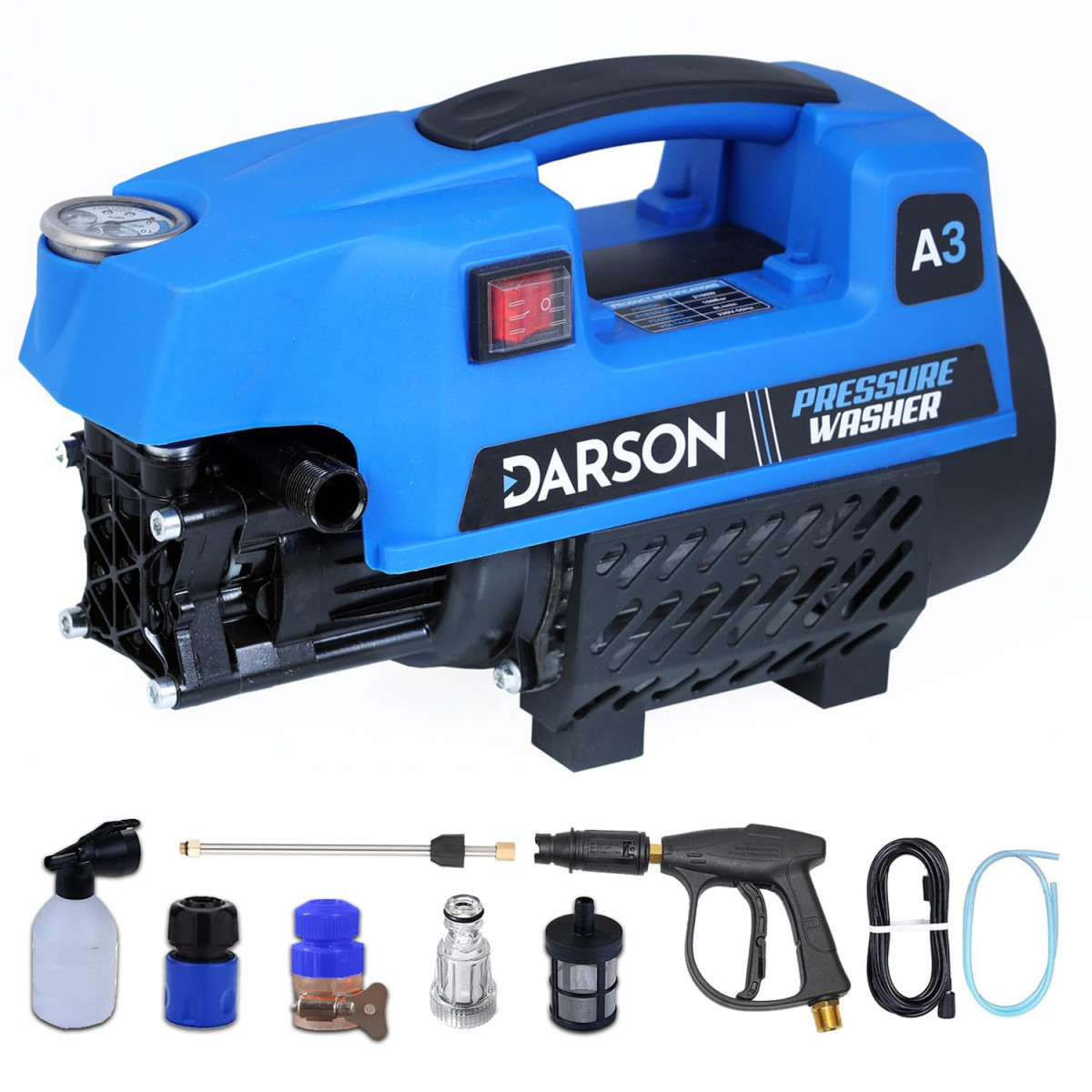 Darson A3 High Pressure Washer Car Washer Machine 2100 Watts 160 Bars 8LMin Flow Rate 8 Meters Outlet Hose Pipe Portable for Car Bike  Home Cleaning