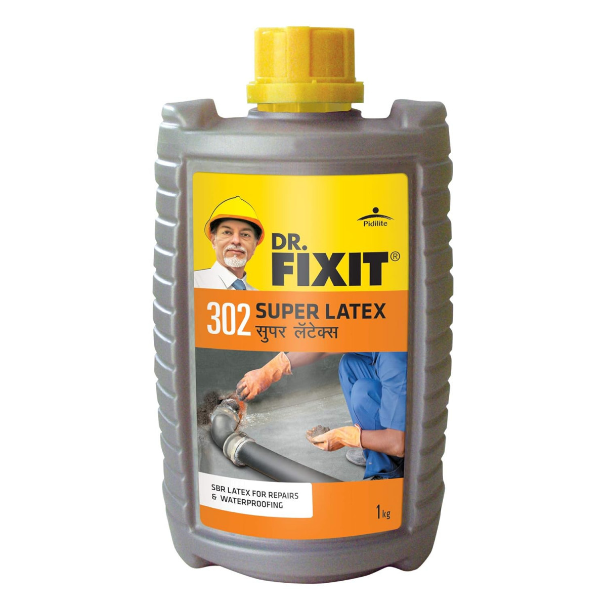 DR FIXIT 302 SBR Latex Super Latex SBR Latex For Waterproofing  Repairs for Roofs TerracesBathrooms Toilets - 1Kg Grey 1Pc Bonds strongly to concrete masonry stone work plasters