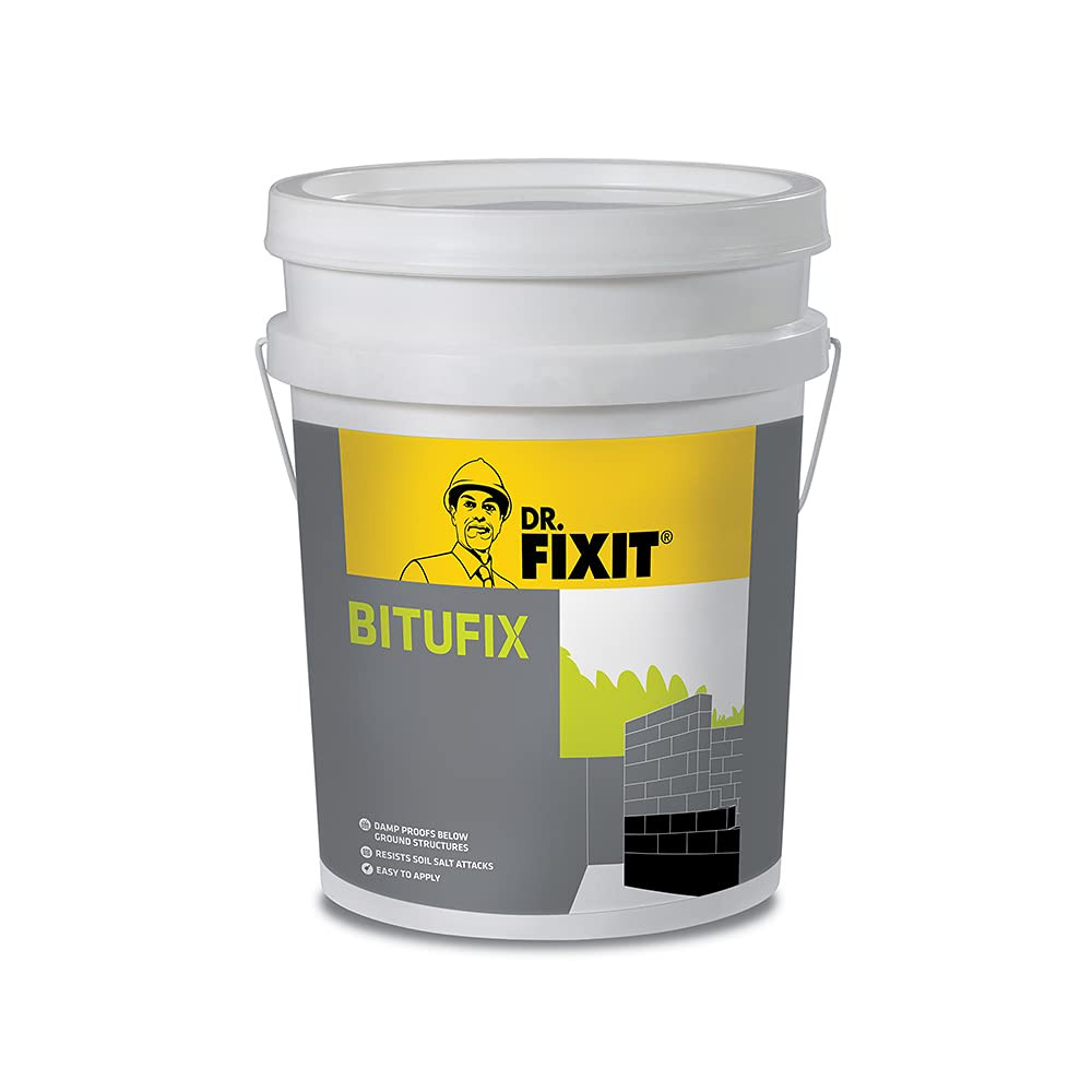 DR FIXIT BITUFIX Below Ground Waterproofing - 20 KG for Damp Proofing course like Footing Masonry Wall Neck Columns and Plinth Beam  DPC Resist Salt Attacks