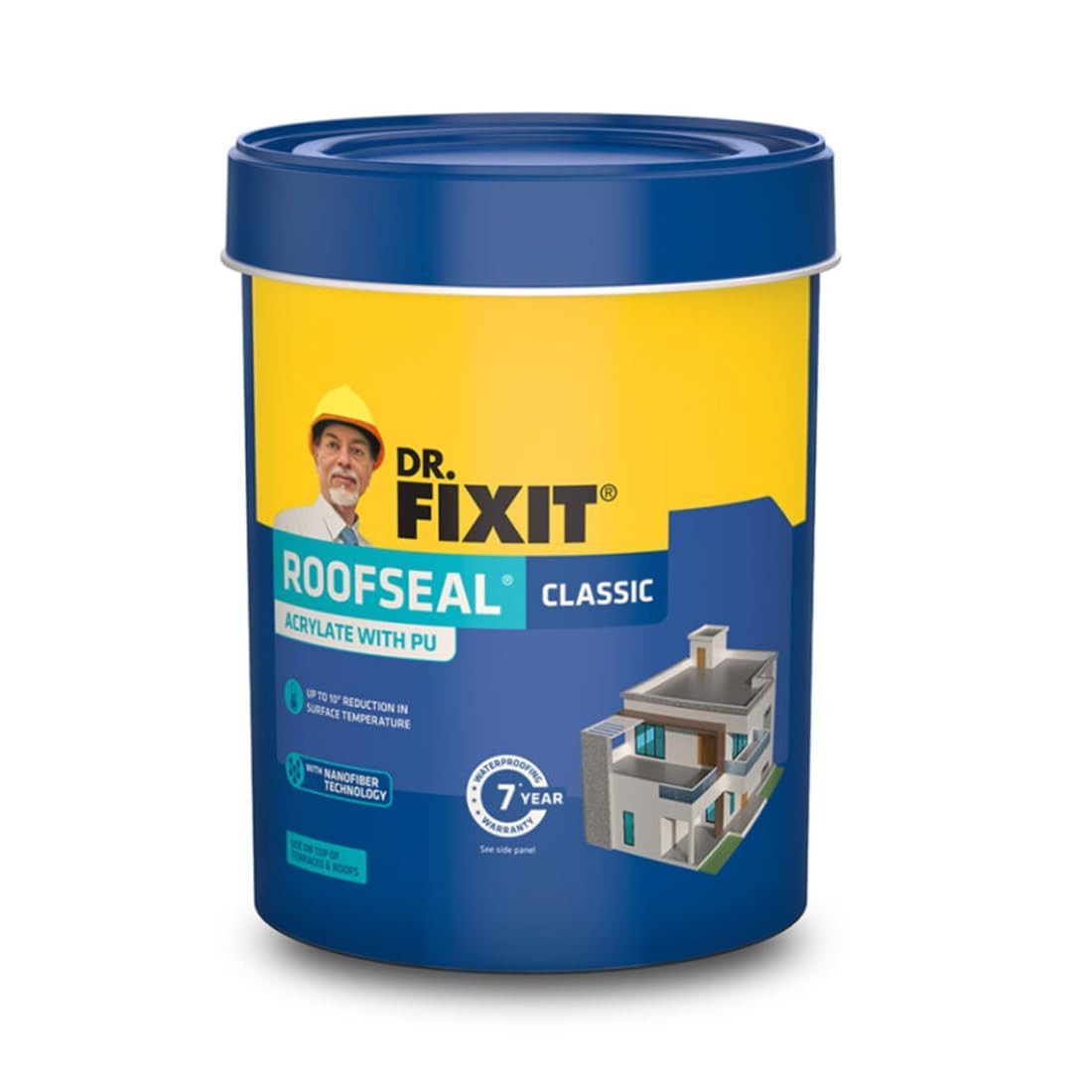 DR FIXIT Roofseal Classic 1 Ltr DIY Waterproofing Repair Solution for Roof Terrace of Homes Stops Seepage Reduces Temperature