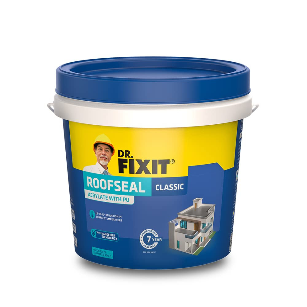 DR FIXIT Roofseal Classic 4 Liter Waterproofing Solution for Homes Terraces Roofs