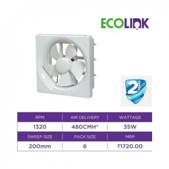 EcoLink Turbo Exhaust 200 mm Exhaust Fan White