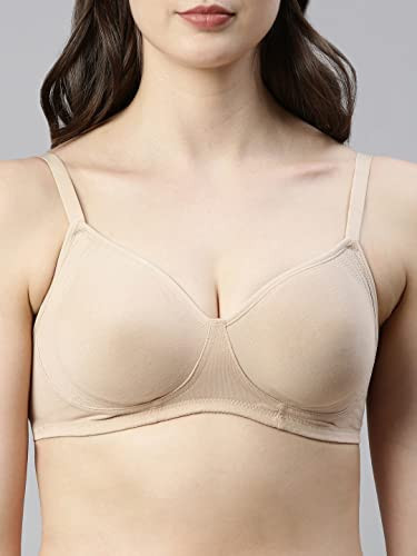 Enamor A042 Side Support Shaper Supima Cotton Everyday Bra - Non-Padded,  Wirefree & High Coverage Black
