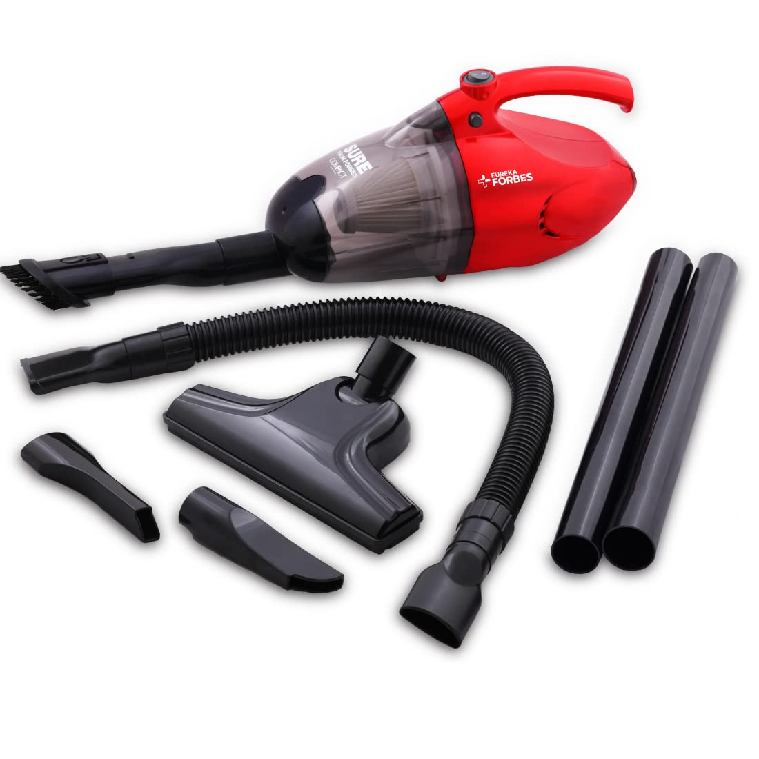 Eureka Forbes Compact 700 Watts Powerful Suction  Blower Vacuum Cleaner with Washable HEPA Filter  6 AccessoriesCompact1 Year WarrantyLight Weight  Easy to use Red  Black