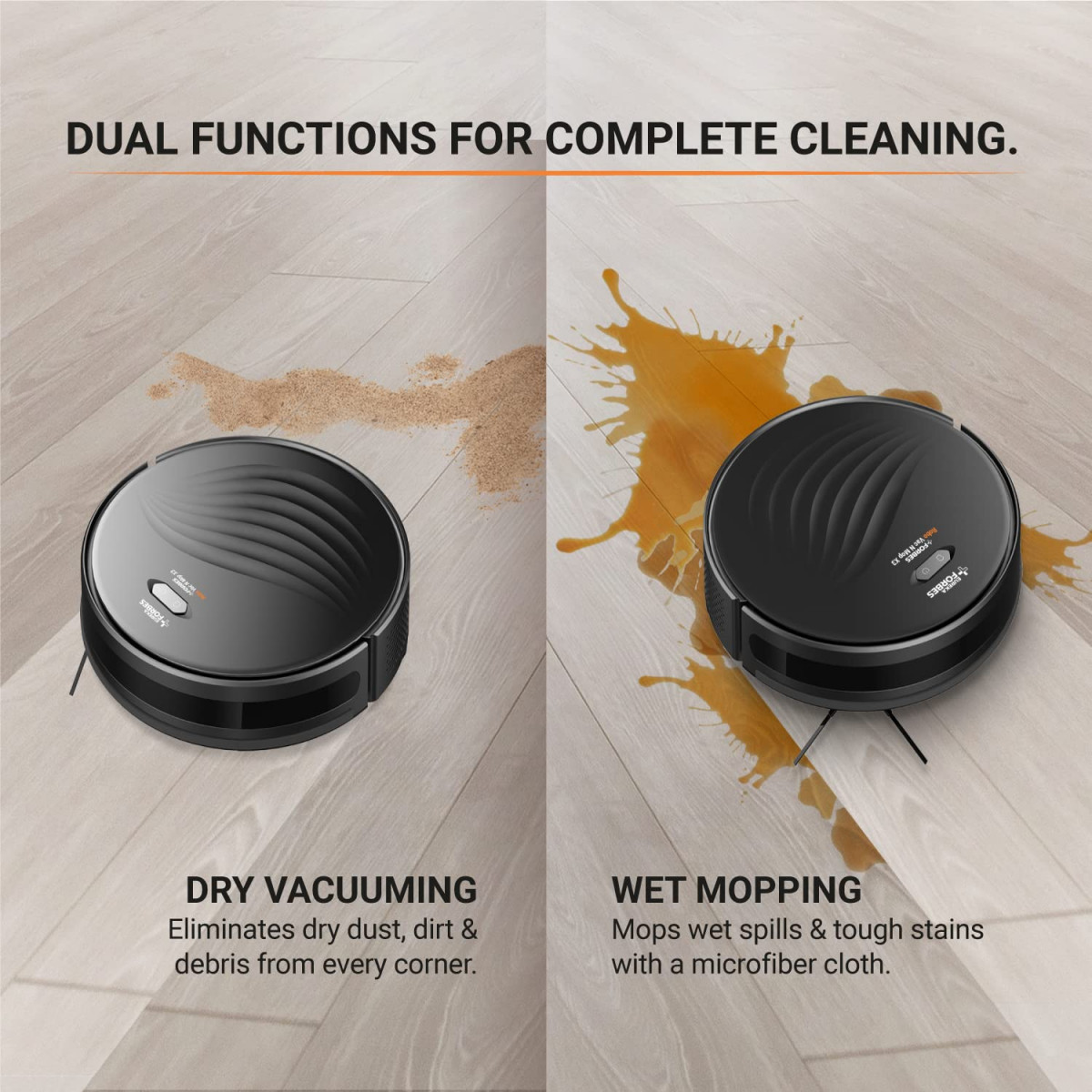 Eureka Forbes Robo Vac N Mop NUO Wet  Dry Robotic Vacuum CleanerGyroscope NavigationApp Based ControlMultisurface Cleaning Vacuum Cleaner
