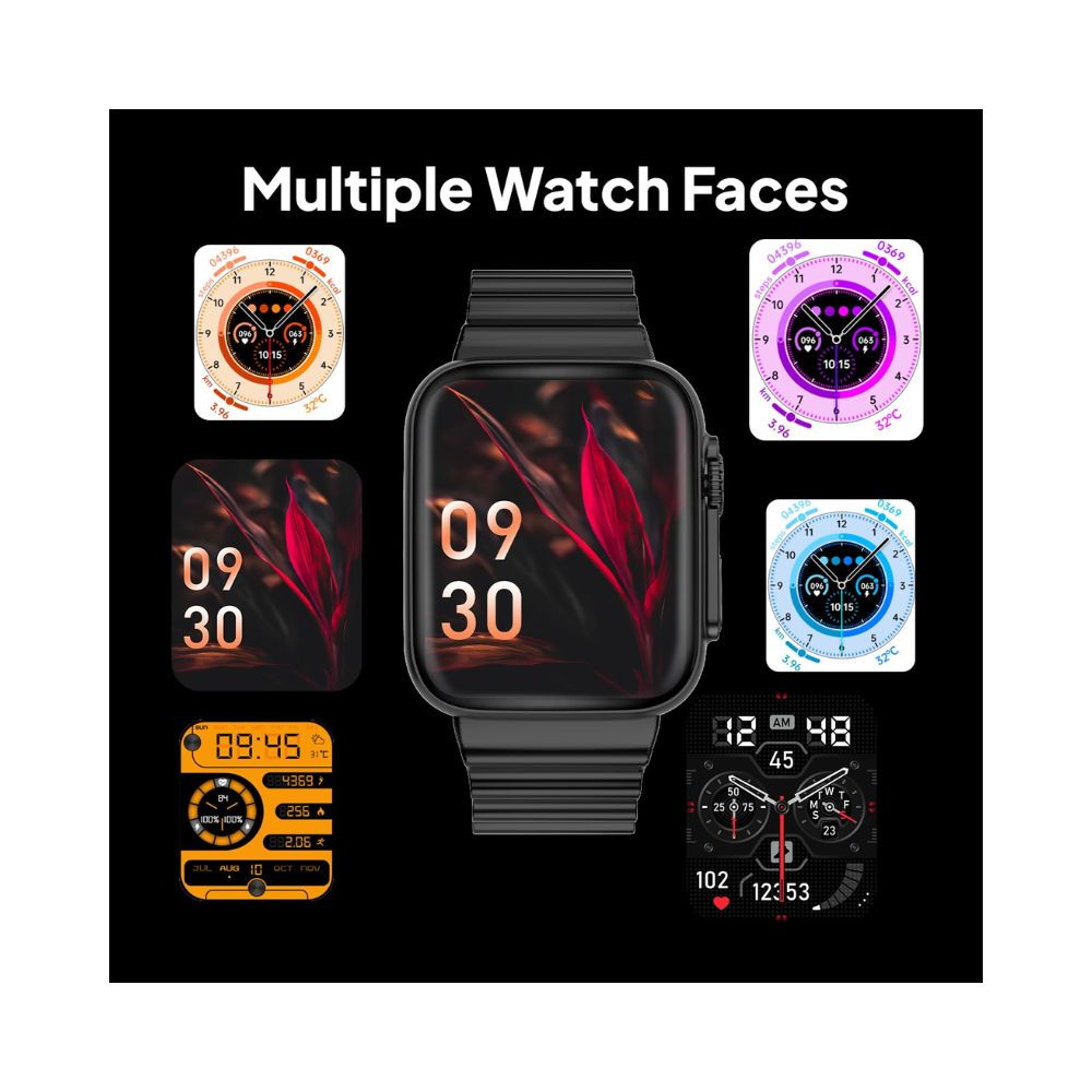 Fire-Boltt Gladiator 196 Biggest Display Smart Watch with Bluetooth Calling Voice Assistant 123 Sports Modes 8 Unique UI Interactions SpO2 247 Heart Rate Tracking Black