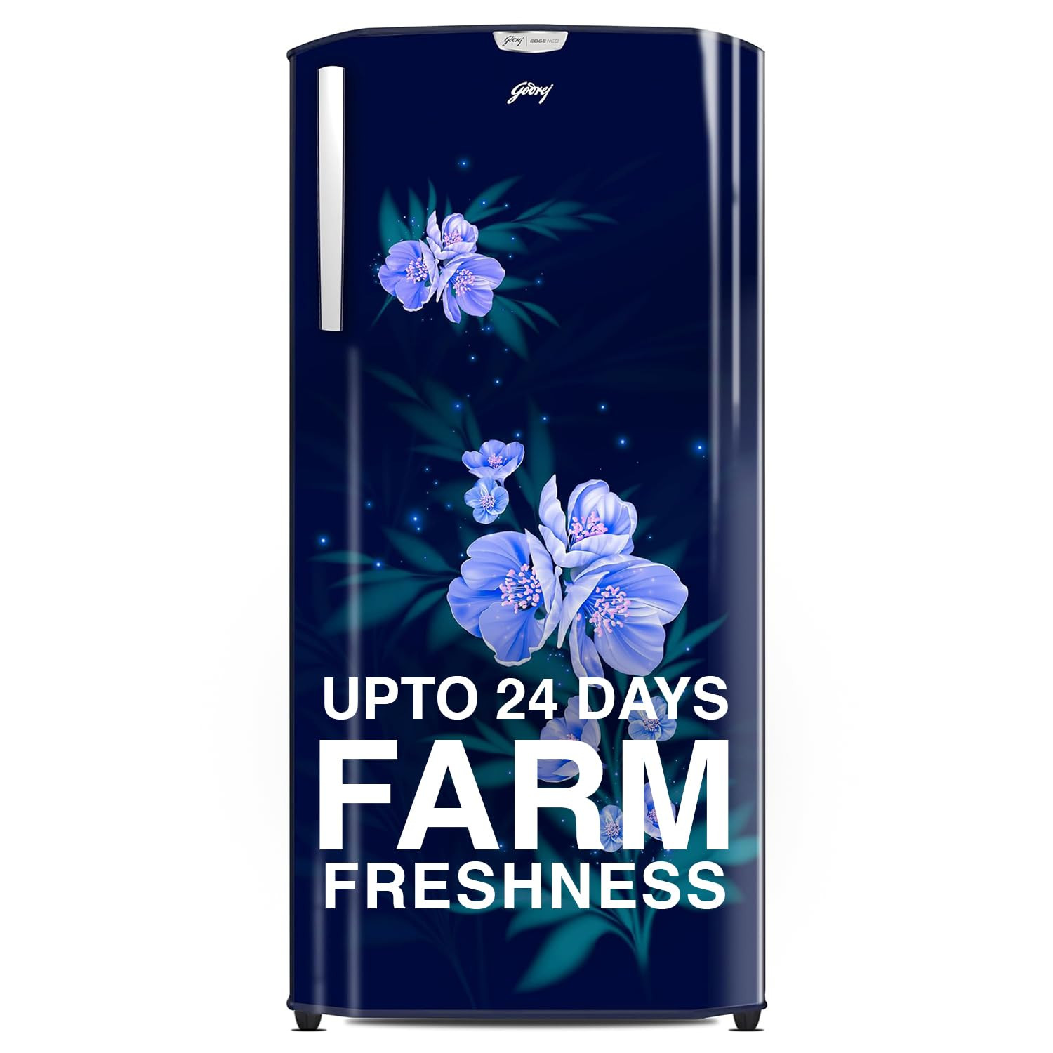 Godrej 180 L 5 Star Turbo Cooling Technology 24 Days Farm Freshness Direct Cool Single Door Refrigerator 2024 Model RD EDGENEO 207E THF MP BL Maple Blue