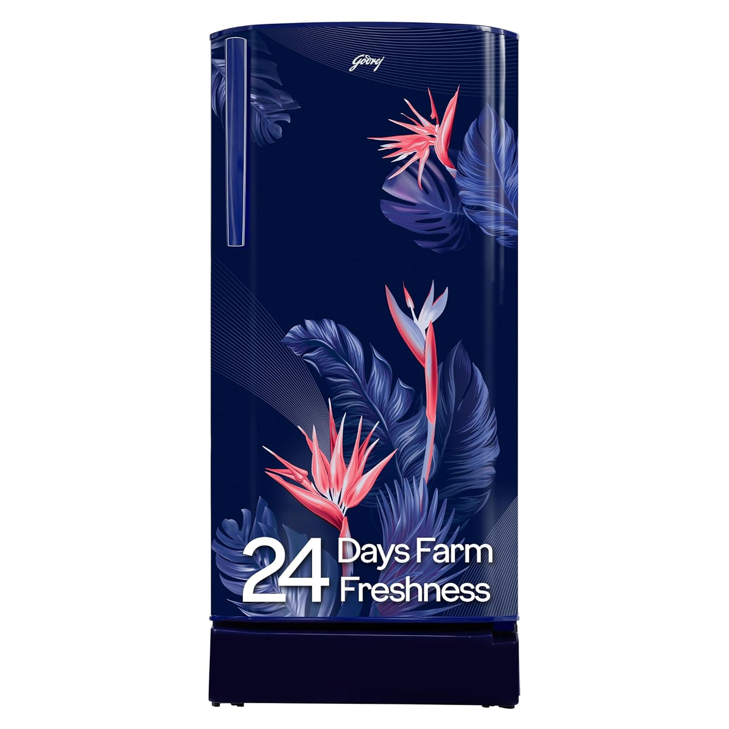 Godrej 183 L 3 Star Farm Fresh Crisper Technology With Jumbo Vegetable Tray Direct Cool Single Door Refrigerator2023 Model RD R190C THF FR BL Floral Blue