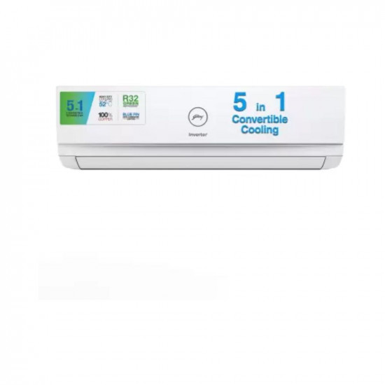 Godrej 5-In-1 Convertible Cooling 2023 Model 15 Ton 3 Star Split Inverter With Heavy Duty Cooling at Extreme Temperature AC - White AC 15T EI 18TINV3R32 WWD Copper CondenserRomiv