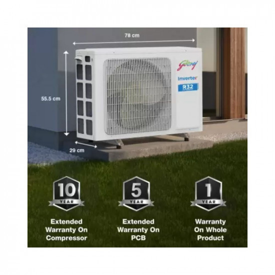 Godrej 5-In-1 Convertible Cooling 2023 Model 15 Ton 3 Star Split Inverter With Heavy Duty Cooling at Extreme Temperature AC - White AC 15T EI 18TINV3R32 WWD Copper CondenserRomiv