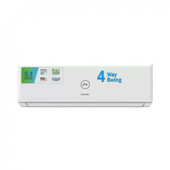 Godrej 5-in-1 Convertible Cooling 2023 Model 15 Ton 4 Star Split Inverter with 4 Way Swing and Tri Filtration System AC - White EI 18PINV4R32-WWP Copper CondenserArshi