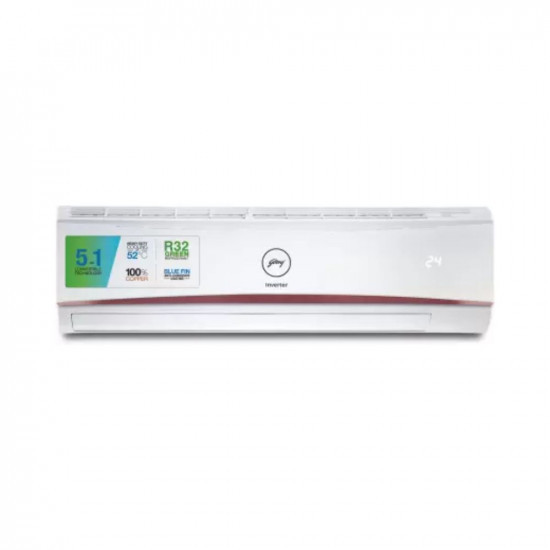 Godrej 5-In-1 Convertible Cooling 2023 Model 2 Ton 5 Star Split Inverter with 4-way Air Swing AC AC - White EI 24LINV5R32-WWR Copper CondenserArshi