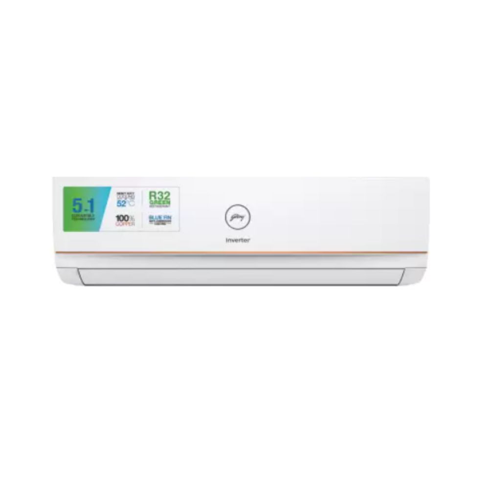 Godrej 5-in-1 Convertible Cooling 2024 Model 15 Ton 3 Star Split Inverter i-sense Technology with Blue Fin Anti Corrosive Coating AC - White Gold AC 15T EI 18TINV3R32-GWAAC 15T EI 18TINV3R32-GWB Copper Condenser