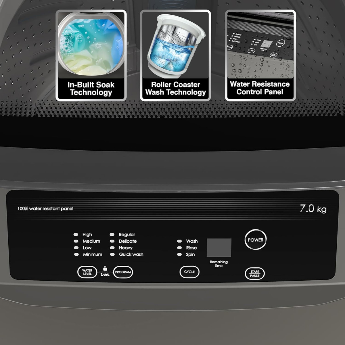 Godrej 7 Kg 5 Star Fully-Automatic Top Load Washing Machine Appliance With Roller Coaster Wash WTEON ALR C 70 50 ROGR Royal Grey