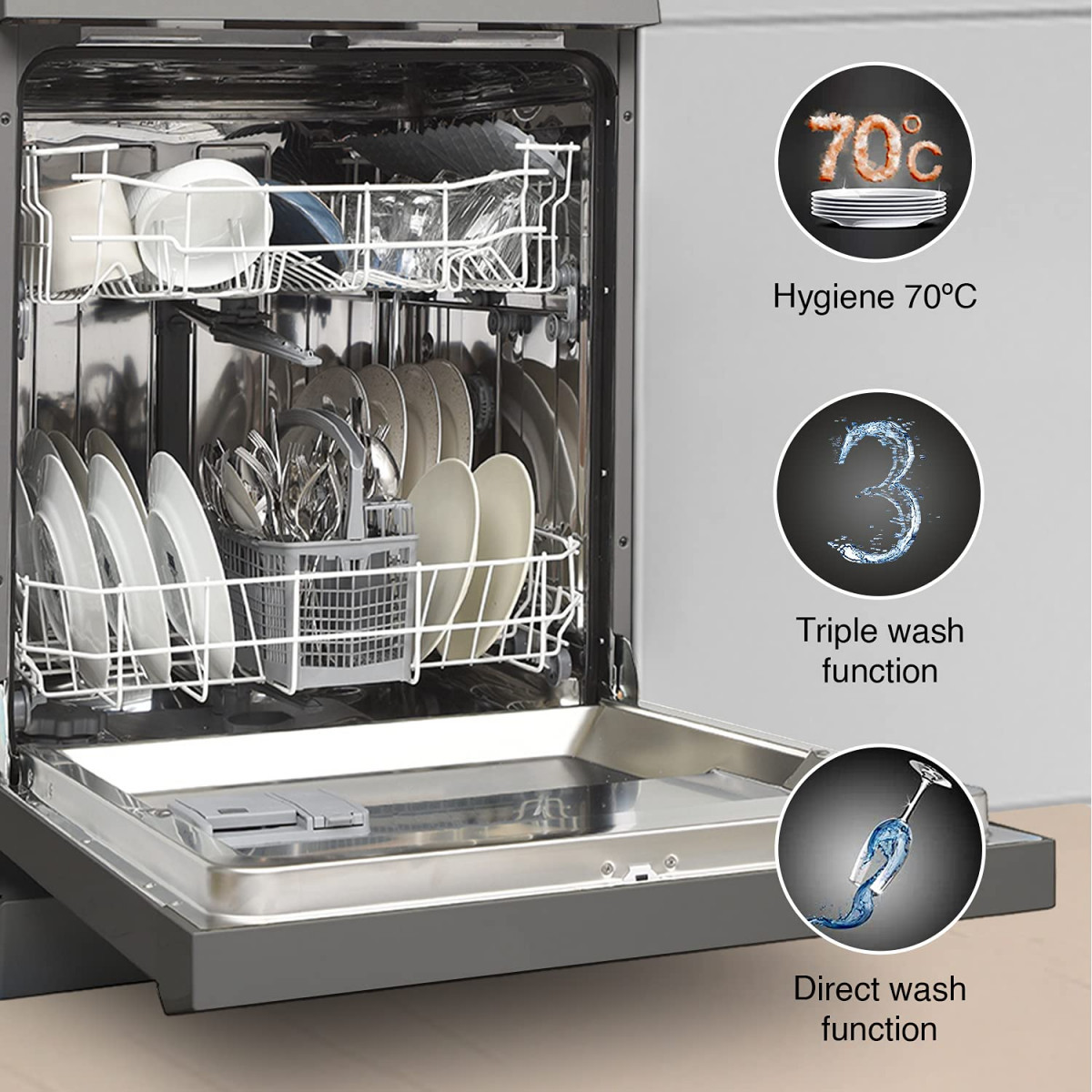 Godrej Eon Dishwasher  Steam Wash Technology 13 place setting  Perfect for Indian Kitchen