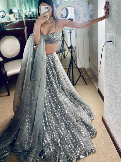 Buy Silver Cocktail Lehenga Sets for Women Online in India - Indya