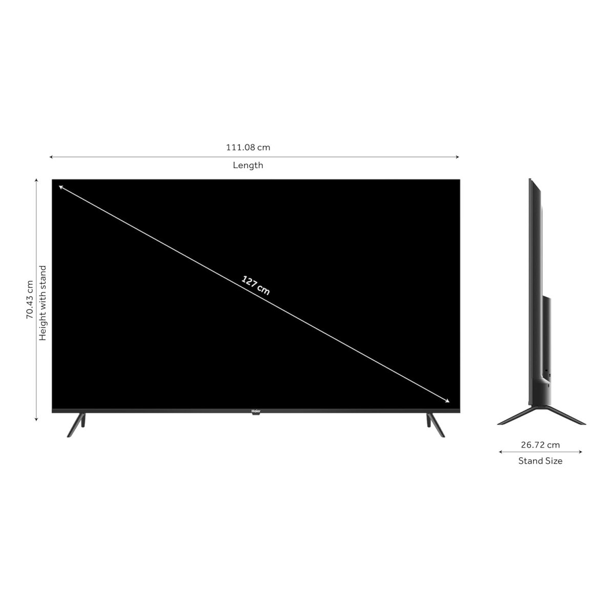 Haier 127 cm 50 inches 4K Ultra HD Smart LED Google TV L50FG Black