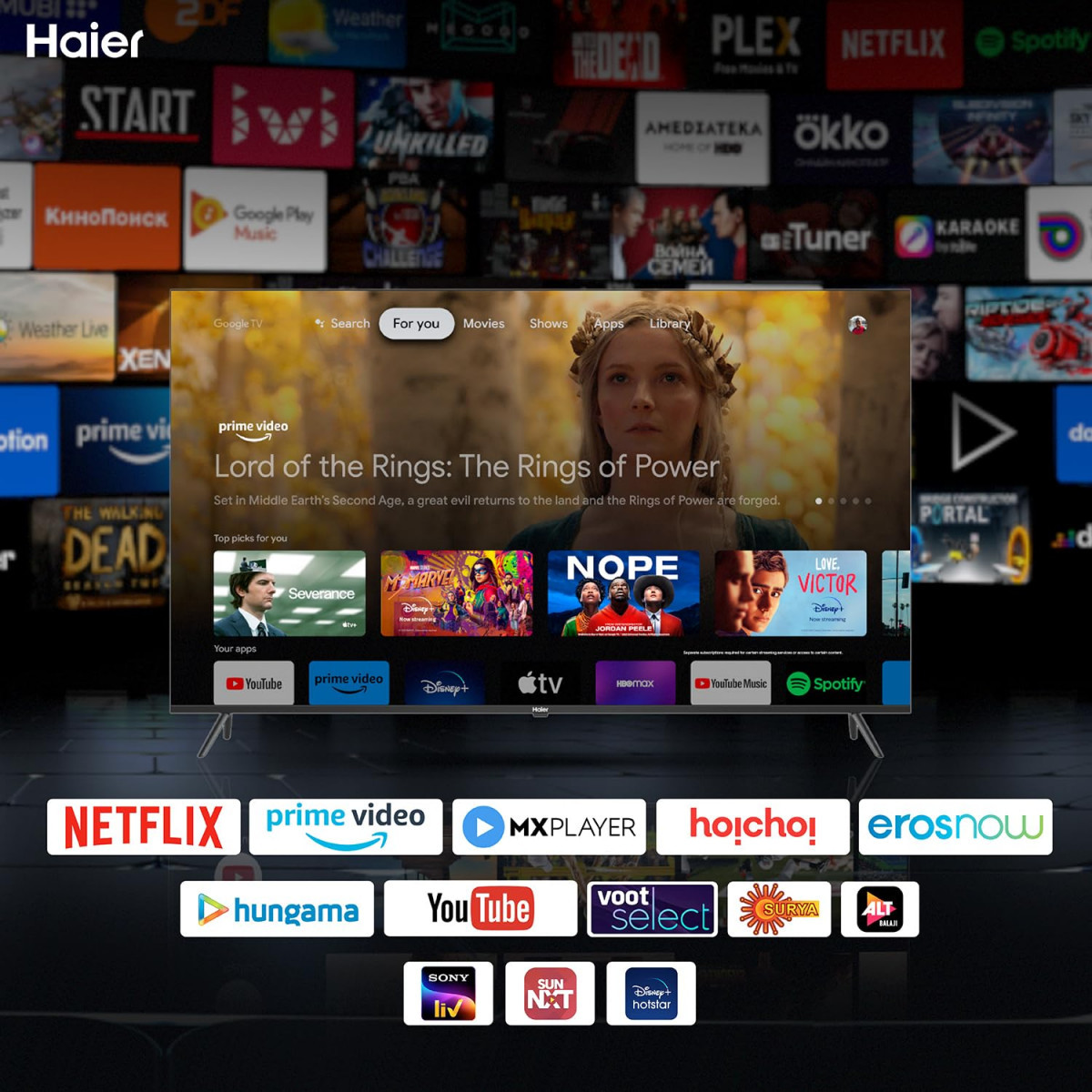 Haier 140 cm 55 inches 4K Ultra HD Smart LED Google TV L55FG Black