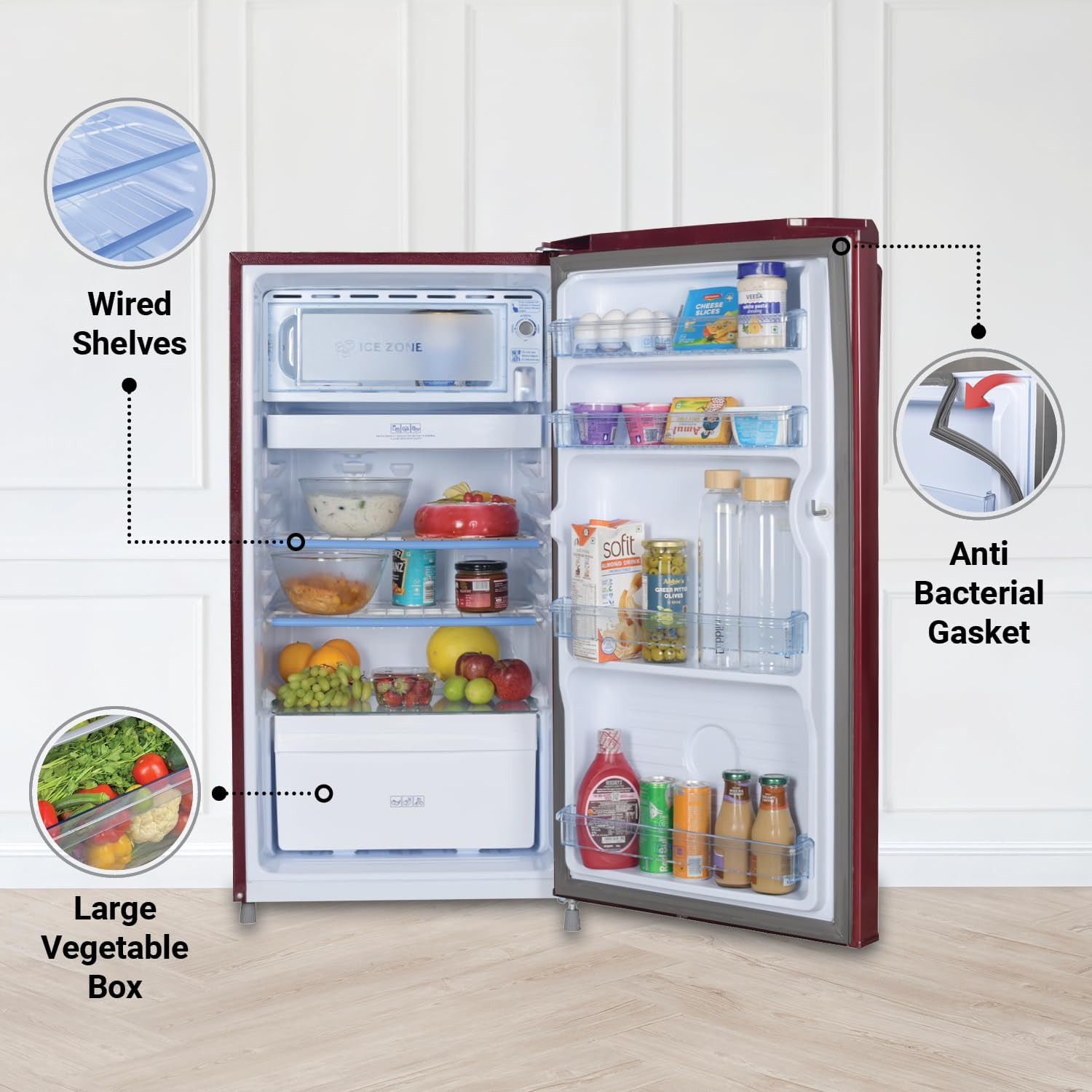 Haier 165 L 1 Star Direct-Cool Single Door Refrigerator HED-171RS-P Red Mono 2024 Model