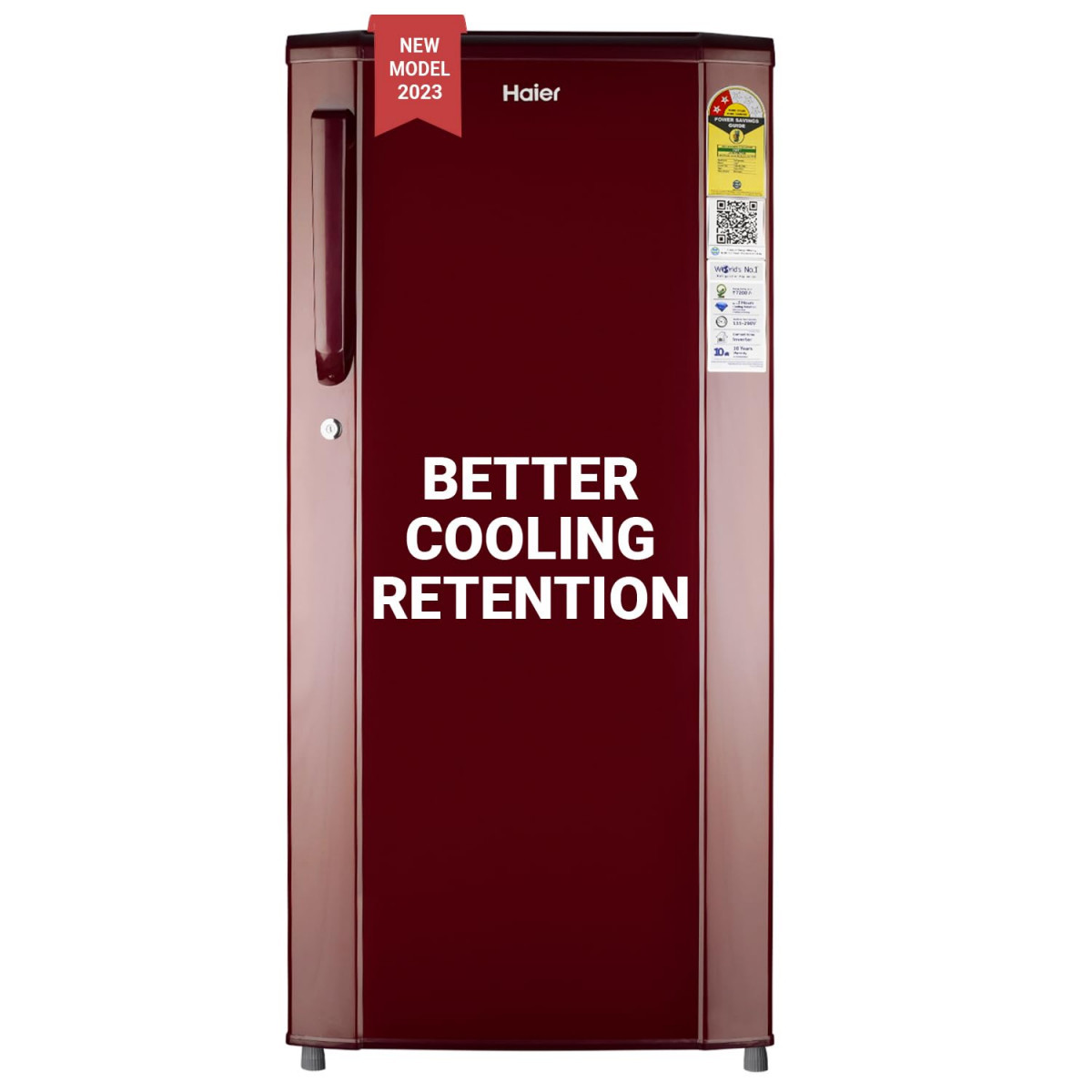 Haier 185 L Direct Cool Single Door 2 Star Refrigerator Red Steel HED-192RS-P