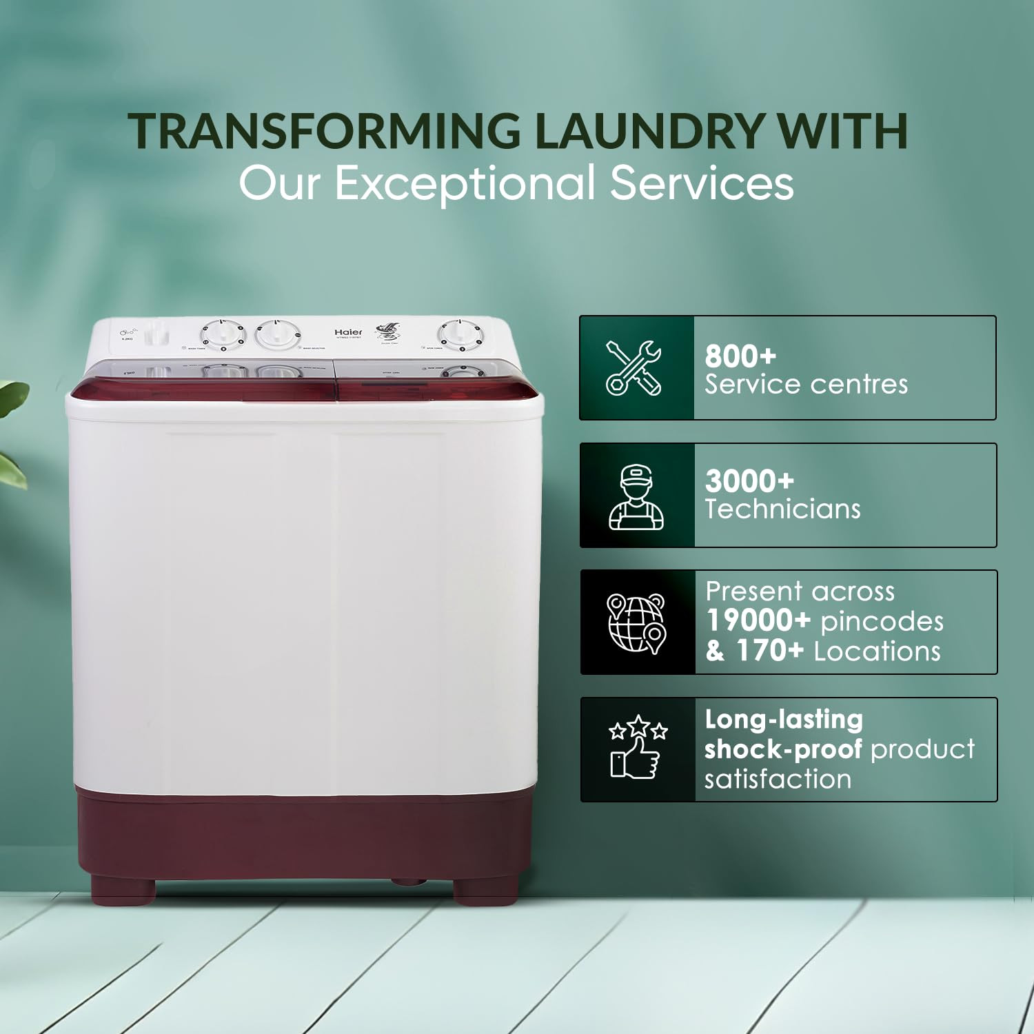 Haier 7 Kg 5 Star Toughened Glass Semi Automatic Top Loading Washing Machine HTW70-1187BTN Anti Bacterial Vortex Pulsator Magic Filter Rat Mesh Maroon White