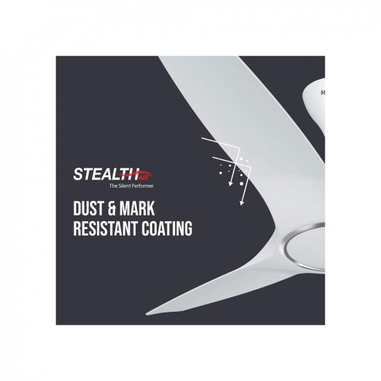 Havells 1250mm Stealth Air Ceiling Fan  Aerodynamic blades for silent operation Superior Air Delivery