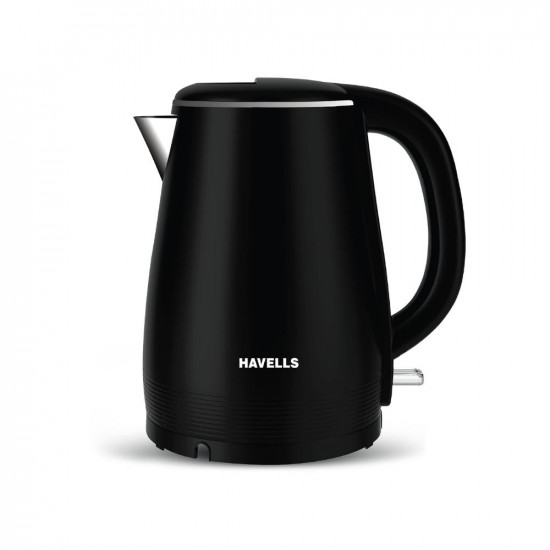 Havells Altro 15 Litre Double Wall Kettle  304 Stainless Steel Inner BodyCool Touch Outer BodyWider Mouth 2 Year Warranty Black 1250 Watt