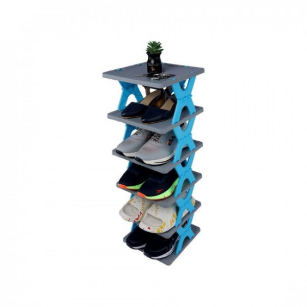 Zemic Portable Shoe Rack Organizer with Door, 30 Pairs Shoe Storage Cabinet  Easy Assembly, Plastic Adjustable Storage Stackable Detachable Free