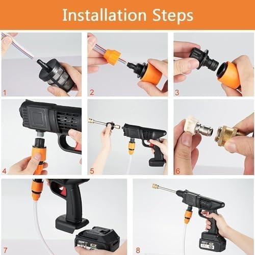 High Pressure Car Washer Cordless Powerful Washer Gun with Rechargeable  Multi Cleaning Works Like Car  Bike Washing Gardening  Home Cleaning Works A