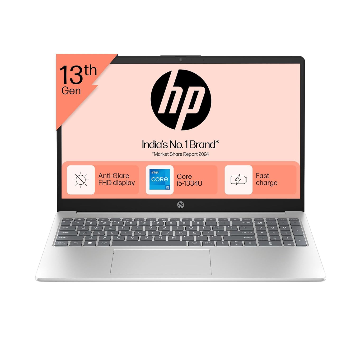 HP 15 13th Gen Intel Core i5-1334U 16GB DDR4 512GB SSD Win 11 Office 21 Silver 159kg Anti-Glare 156-inch396cm FHD Laptop Iris Xe Graphics FHD Camera Backlit KB fd0316TUfd0315TU