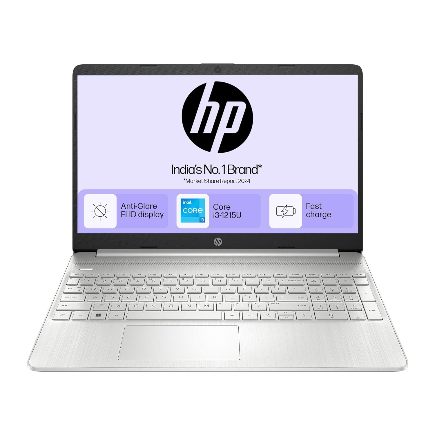 HP 15s 12th Gen Intel Core i3-1215U 8GB DDR4 512GB SSD Win 11 Office 21 Silver 169kg Anti-glare Micro-edge 156-inch396cm FHD laptop Intel UHD Graphics HD camera Backlit KB fq5327tu