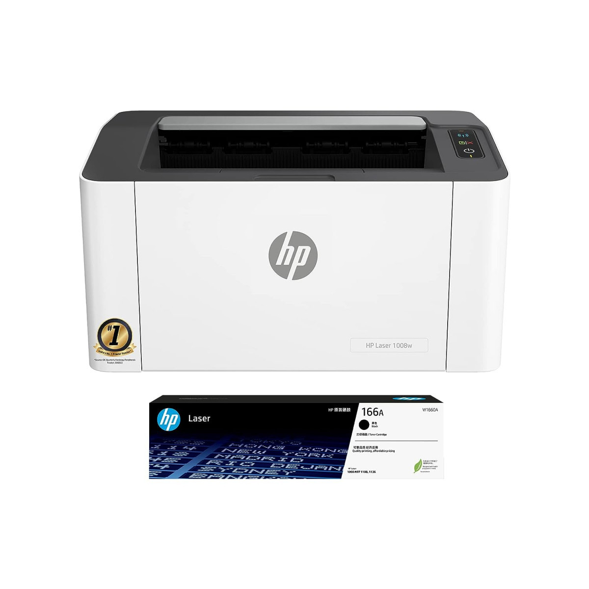 HP Laser 1008w Printer Wireless Single Function Print Hi-Speed USB 20 Up to 21 ppm 150-sheet Input Tray 100-sheet Output Tray 10000-page Duty Cycle 1-Year Warranty Black and White 714Z9A