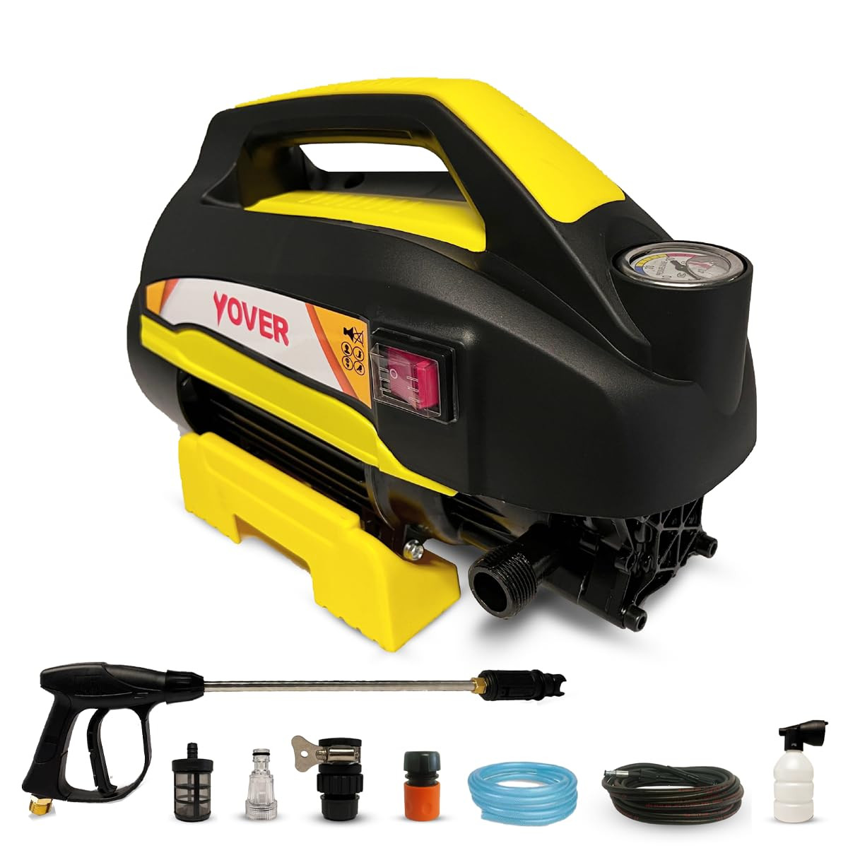 IBELL Yover YO2400 Induction Motor High Pressure Washer 2400 Watts Motor 170 Bars 11 LMin Flow Rate 8 Meters Outlet Hose Portable for Car Bike and Home Cleaning Purpose