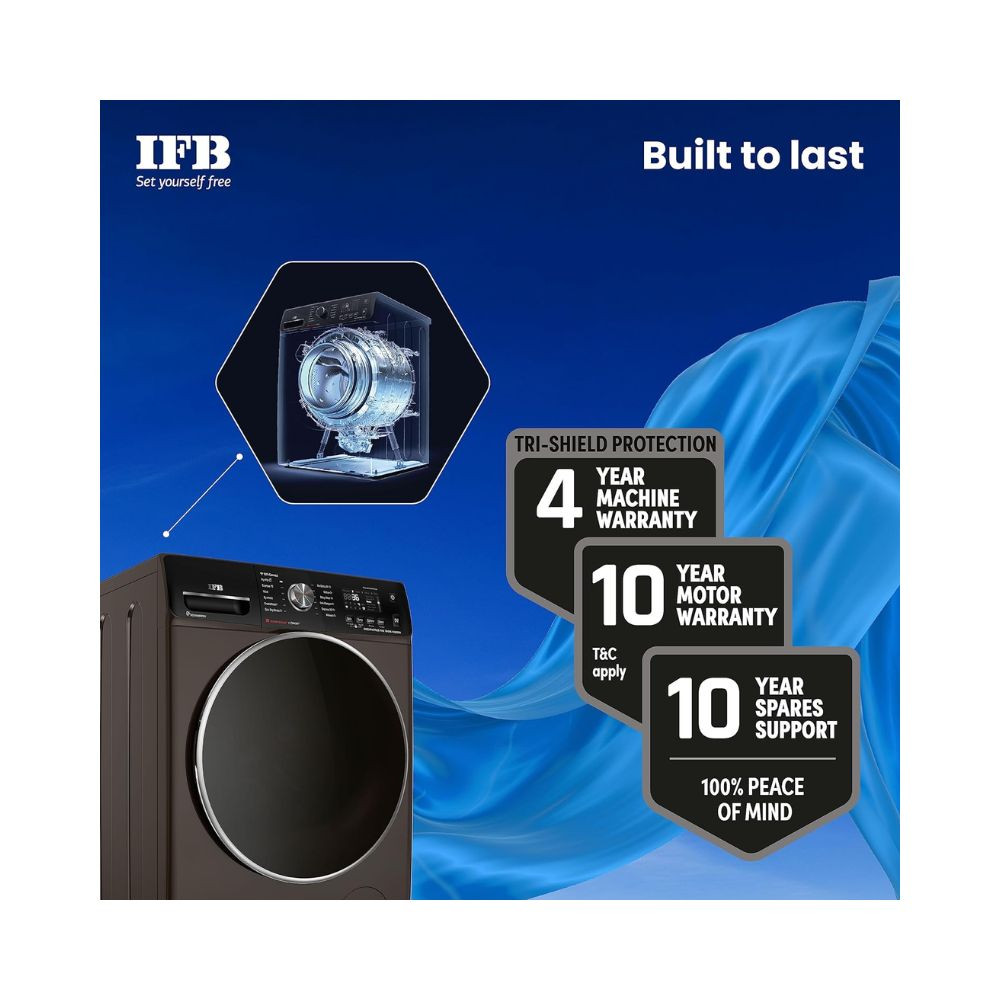 IFB 10 Kg 5 Star AI Eco Inverter Fully Automatic Front Load Washing Machines with Wifi Executive Plus MXC 1014 2023 Model Mocha Oxyjet 9 Swirl Wash 4 Years Comprehensive Warranty