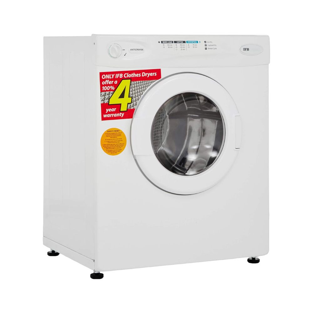 IFB 55 kg Front Load Fully-automatic Dryer TURBO DRYwhiteInbuilt Heater Allergy Free Technology