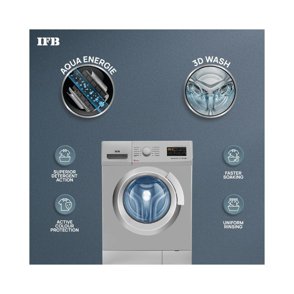 IFB 6 Kg 5 Star Front Load Washing Machine 2X Power Steam NEO DIVA SXS 6010 Silver In-built Heater 4 years Comprehensive Warranty