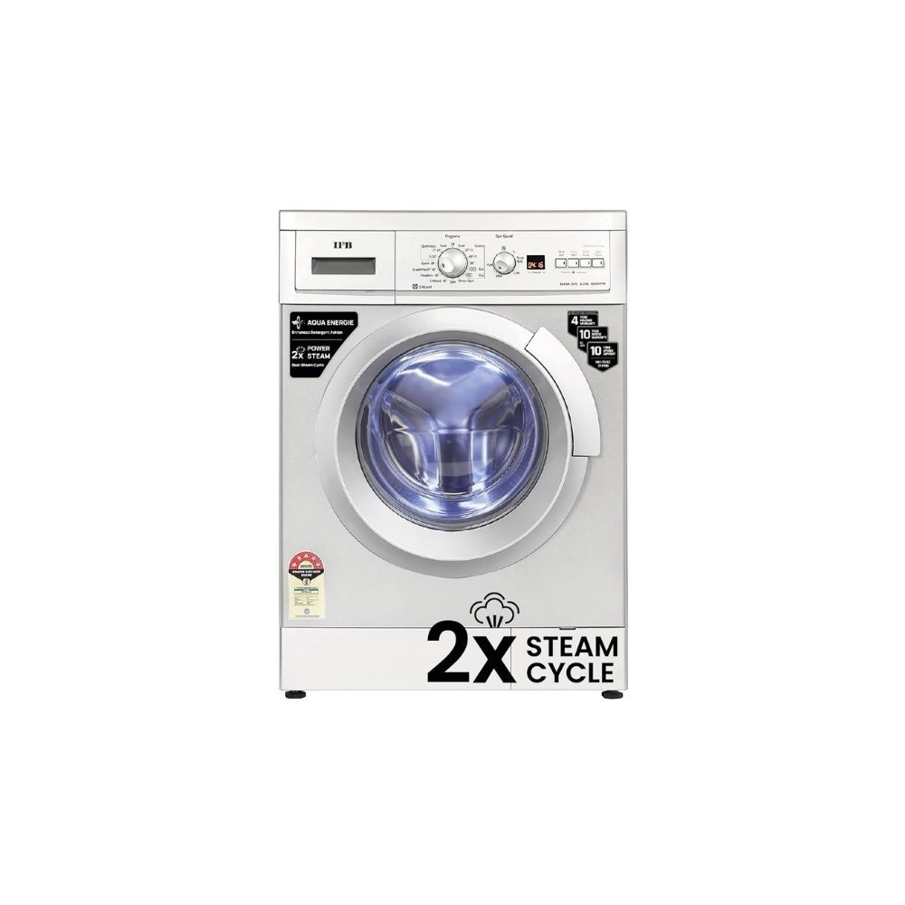 IFB 65 Kg 5 Star Fully Automatic Front Load Washing Machine 2X Power Steam ELENA SXS 6510 Silver In-built Heater 4 years Comprehensive Warranty