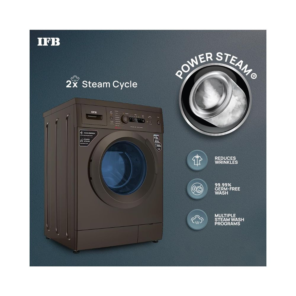 IFB 7 Kg 5 Star AI Powered Fully Automatic Front Load Washing Machine 2X Power Steam DIVA AQUA MXS 7010 2023 Model Mocha In-built Heater 4 years Comprehensive Warranty