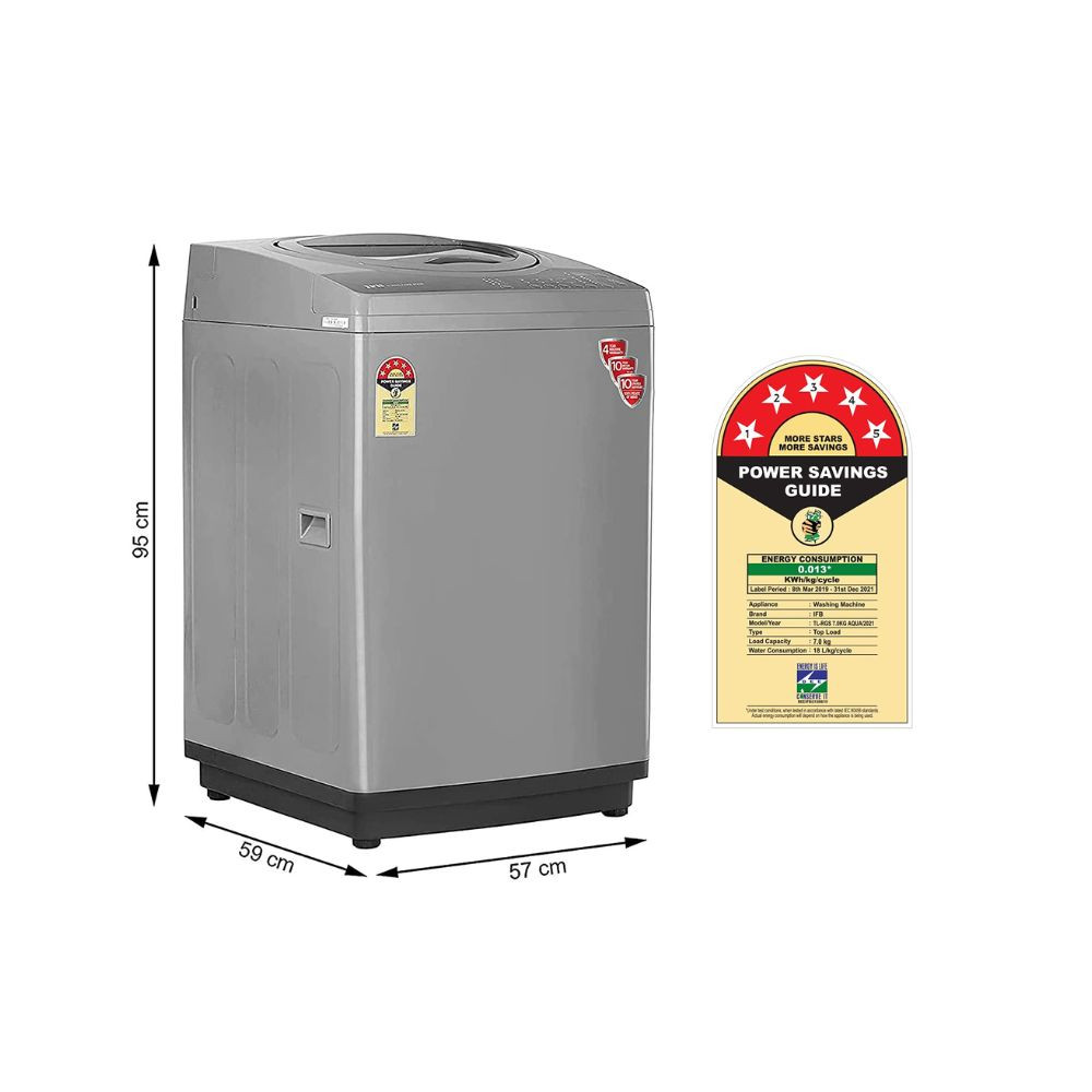 IFB 70 Kg 5 Star Fully Automatic Top Load Washing Machine Aqua Conserve TL-RES 70KG AQUA Light Grey Hard Water Wash 4 Years Comprehensive Warranty