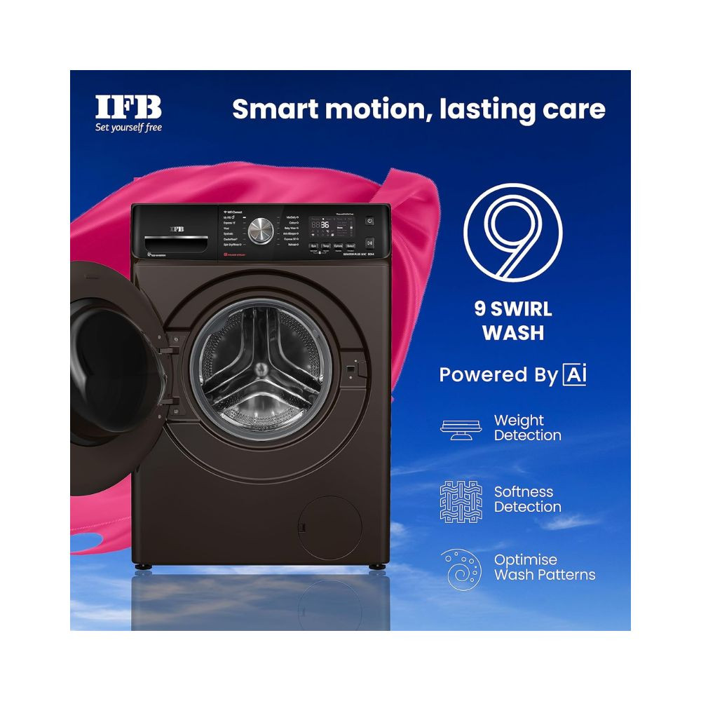 IFB 8 Kg 5 Star AI Eco Inverter Fully Automatic Smart Front Load Washing MachinesSENATOR PLUS MXC 8014 2023 Model Mocha 3D Wash Technology 4 Years Comprehensive Warranty