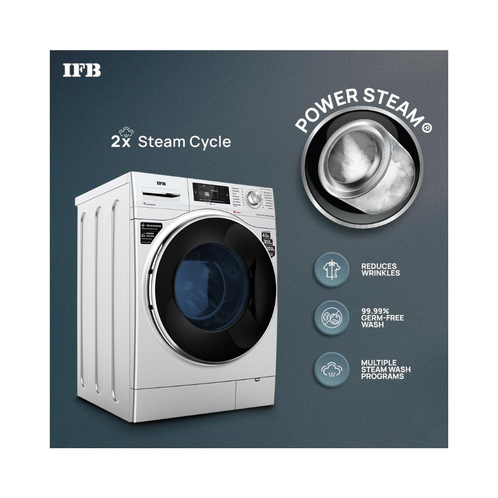 IFB 9 Kg 5 Star AI Powered Front Load Washing Machine 2X Power Steam EXECUTIVE SXS ID 9014 2023 Model Silver In-built Heater 4 years Comprehensive Warranty