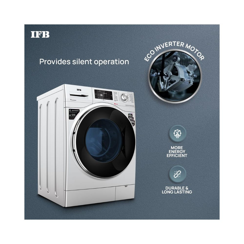 IFB 9 Kg 5 Star AI Powered Front Load Washing Machine 2X Power Steam EXECUTIVE SXS ID 9014 2023 Model Silver In-built Heater 4 years Comprehensive Warranty
