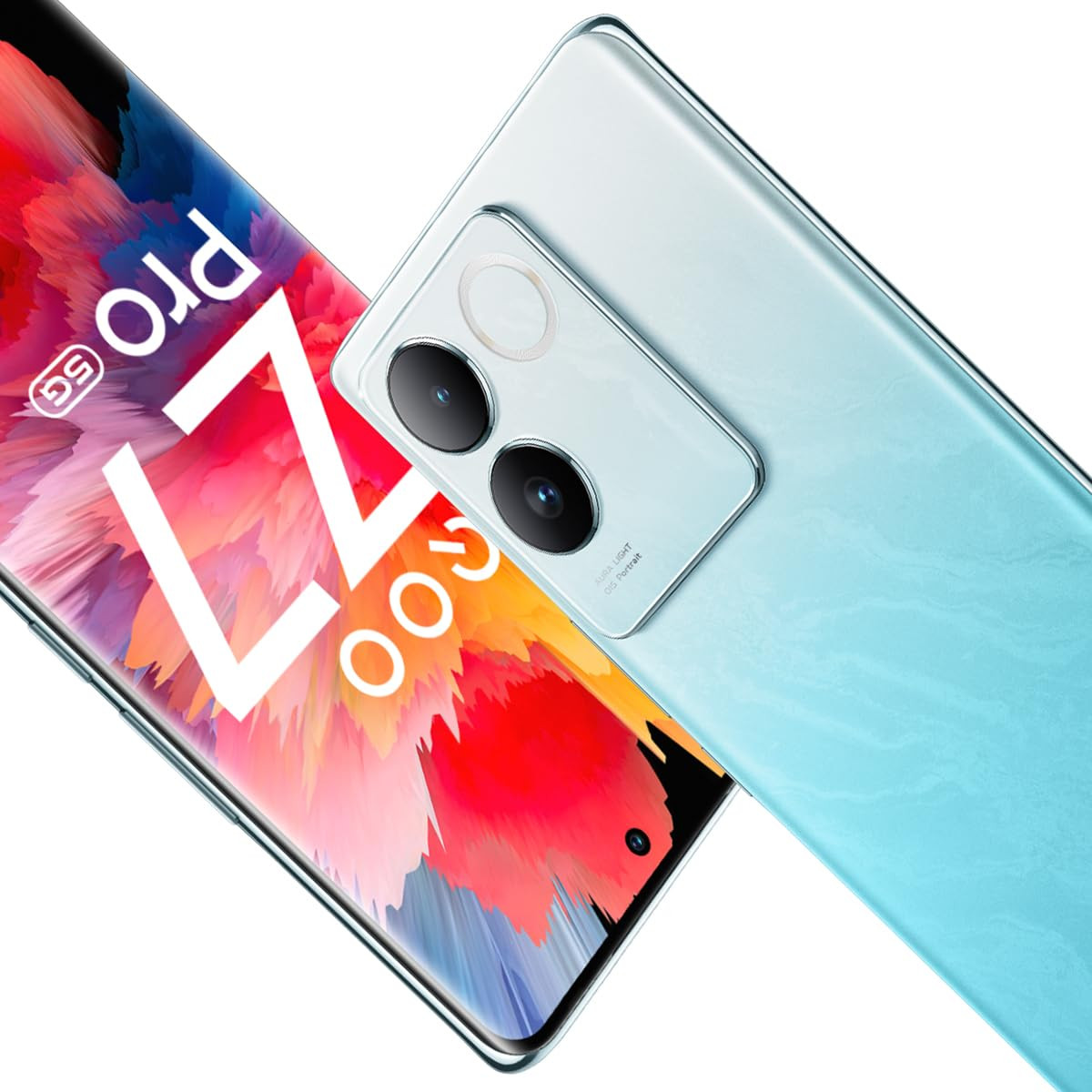 iQOO Z7 Pro 5G Blue Lagoon 8GB RAM 256GB Storage  3D Curved AMOLED Display  4nm MediaTek Dimesity 7200 5G Processor  64MP Aura Light OIS Camera  Segments Slimmest  Lightest Smartphone