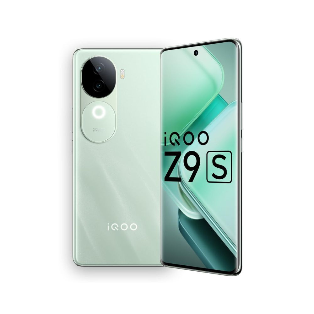 iQOO Z9s 5G Onyx Green 8GB RAM 128GB Storage  120 Hz 3D Curved AMOLED Display  5500 mAh Ultra-Thin Battery  Dimesity 7300 5G Processor  Sony IMX882 OIS Camera with Aura Light