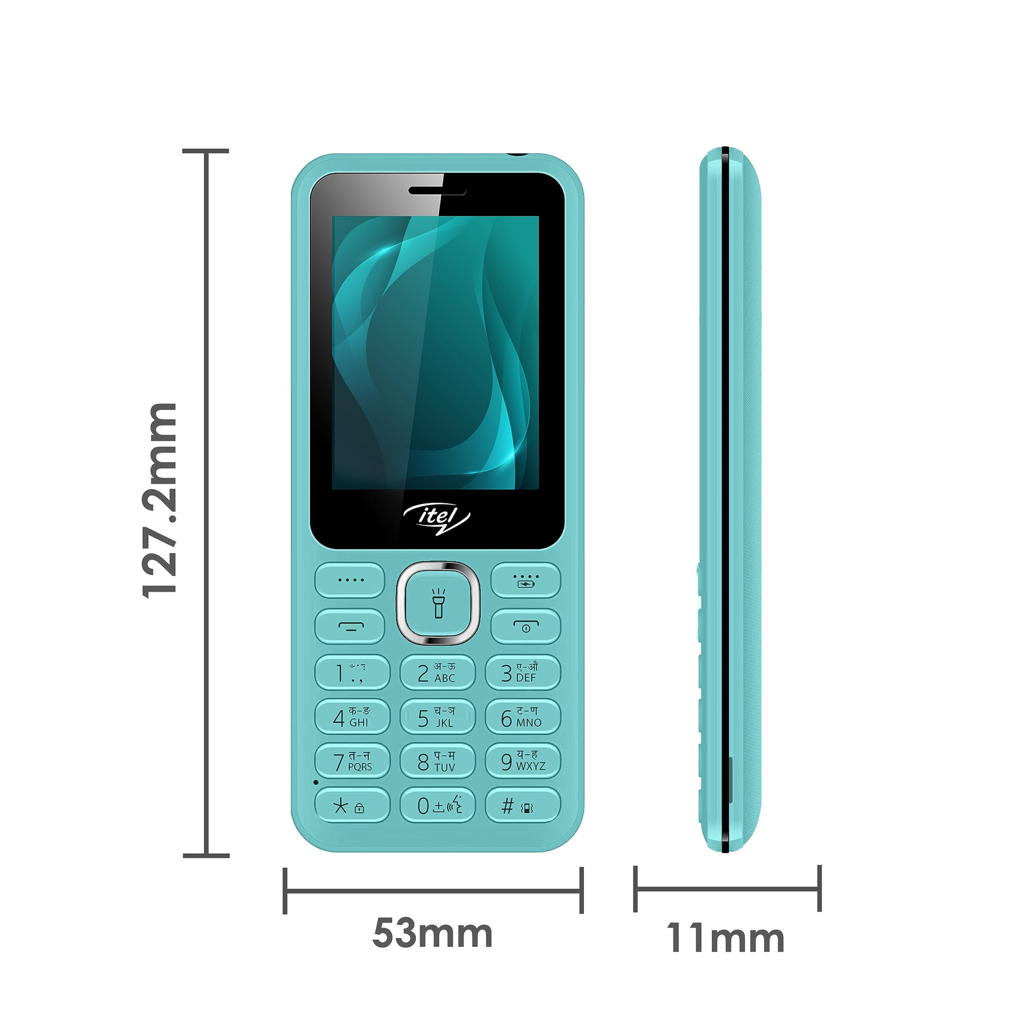 itel it5027 Keypad Mobile Phone with 24 inch Display Size 11mm Slim Body 1200 mAh Battery King Voice  Light Green