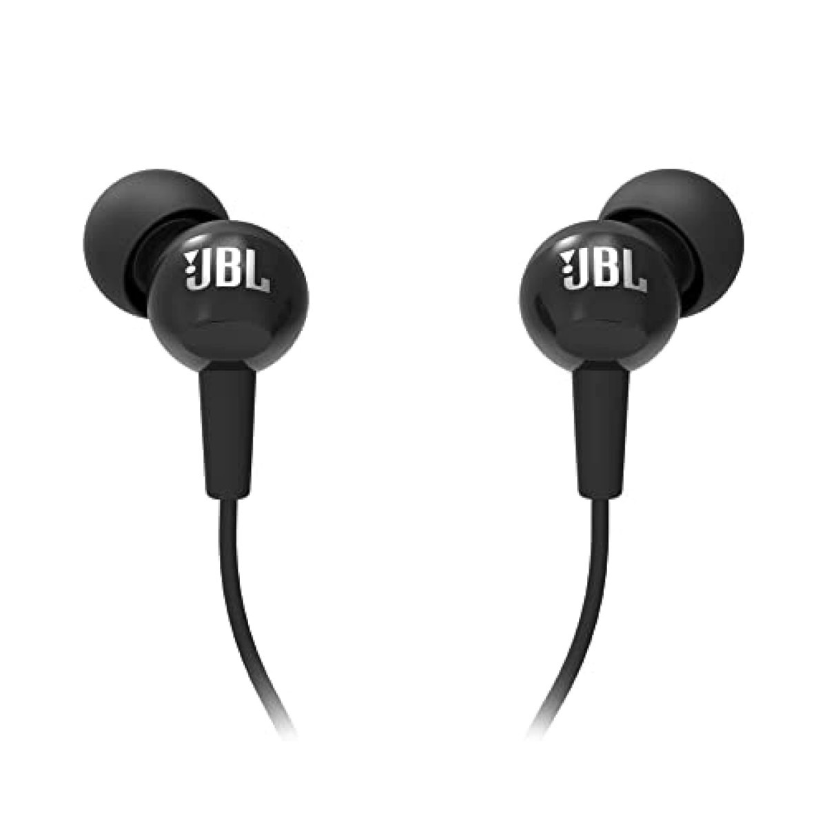 JBL C100SI Wired In Ear Headphones with Mic JBL Pure Bass Sound One Button Multi-function Remote Premium Metallic Finish Angled Buds for Comfort fit Black